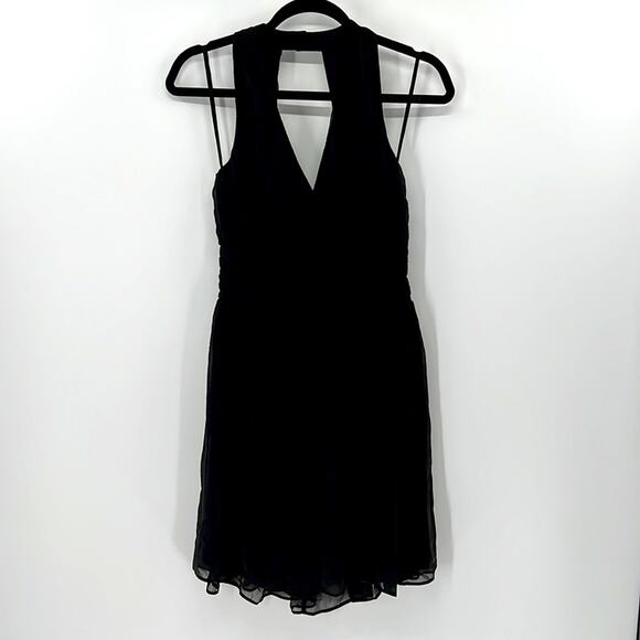 L'AGENCE Silk Crepe Halter Dress - Black - Small - New without tags - Picture 1 of 7